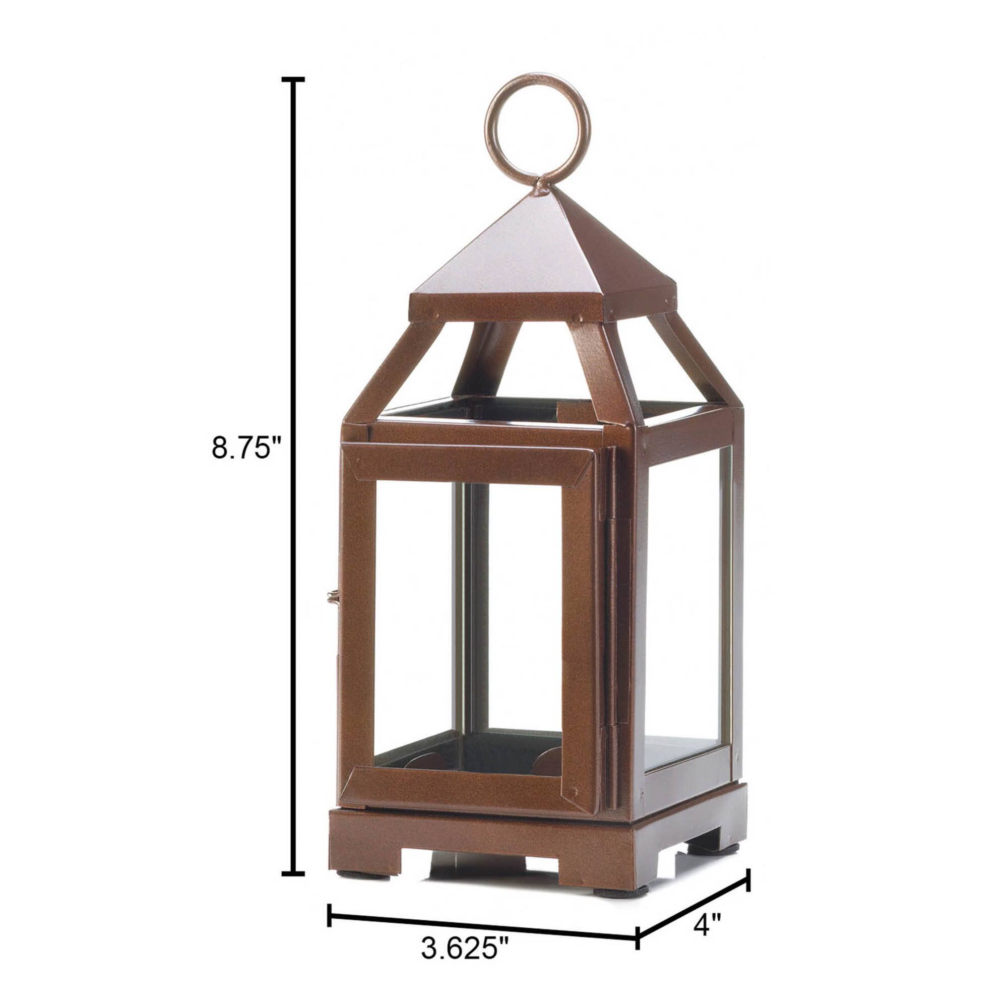 8.75" Copper Mini Contemporary Lantern